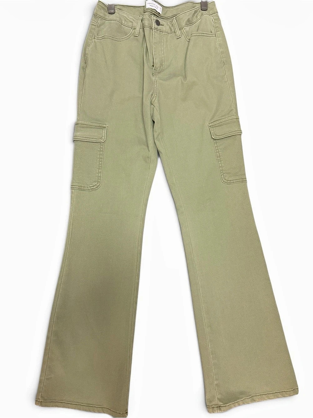 Vanilla Star Wide Leg Cargo Jeans in Green Waist W30 Like New